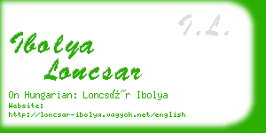 ibolya loncsar business card